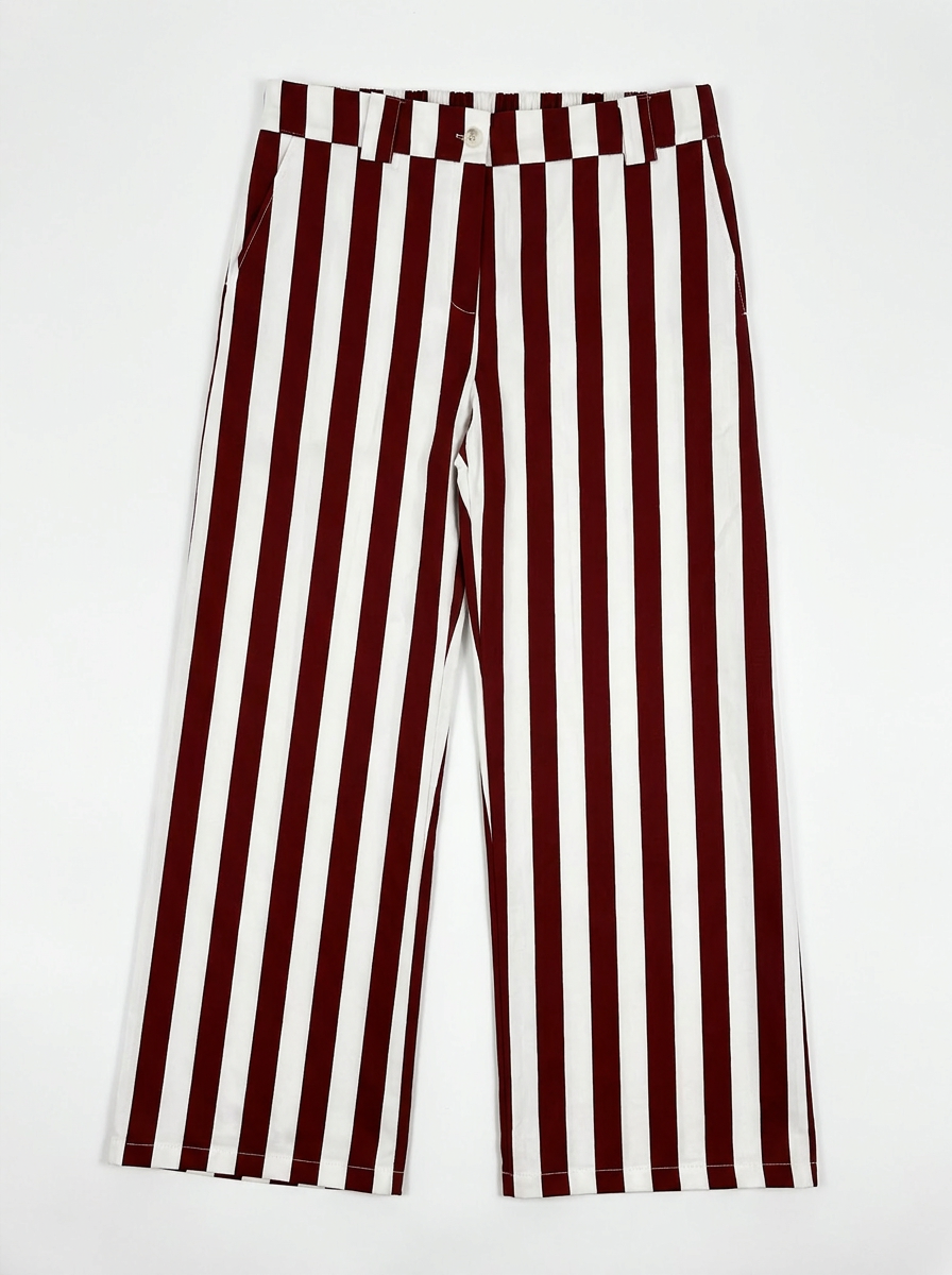 Pantalone a Righe Bordeaux