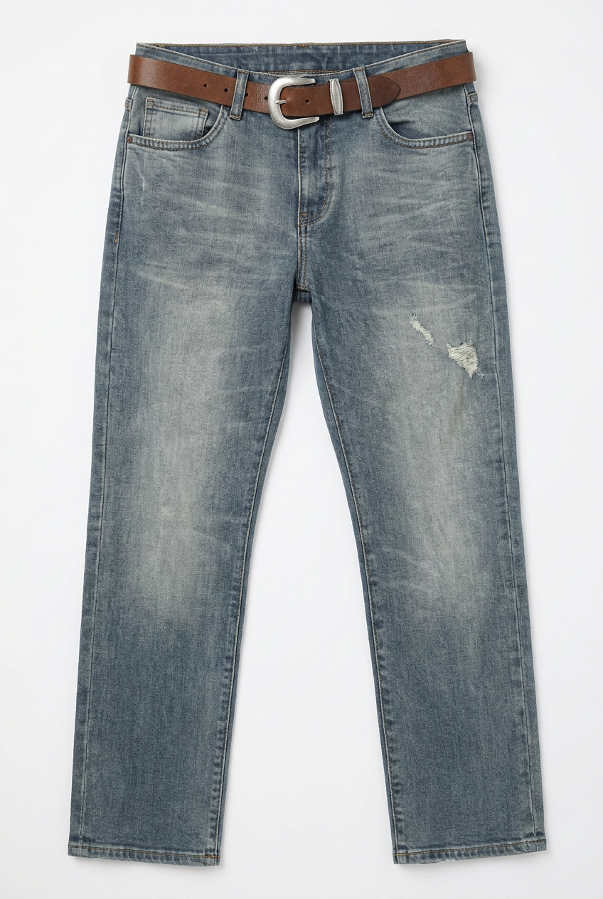 Jeans Dritti con Cintura