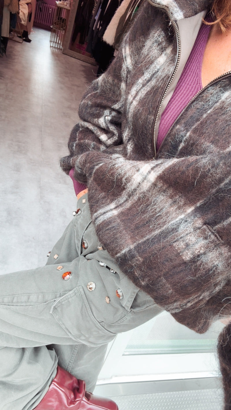 Bomber Lana Cioccolato Check