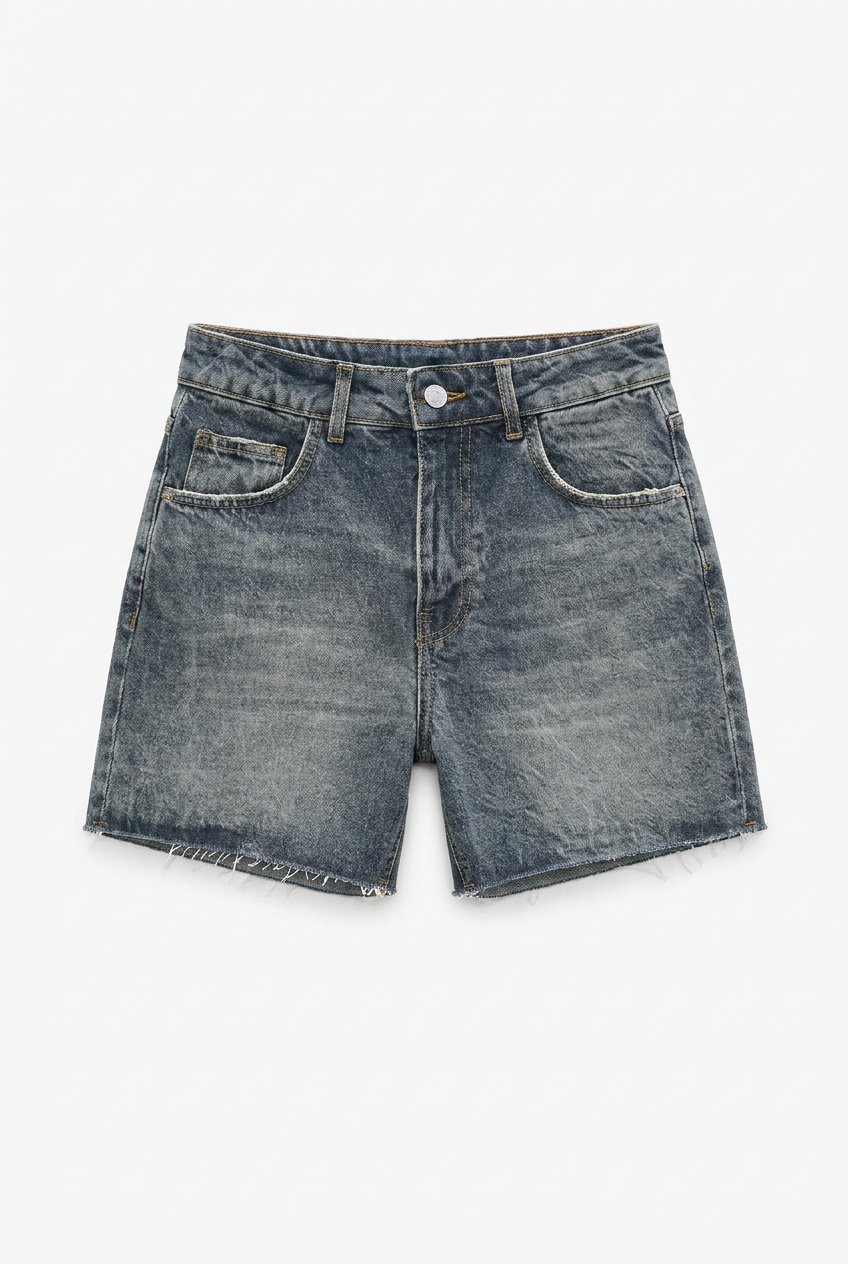 Shorts in Denim Bermuda Blu