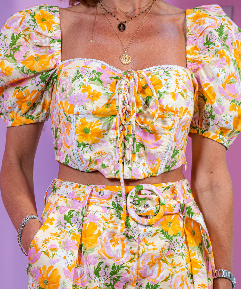 Top Fiori Crooped
