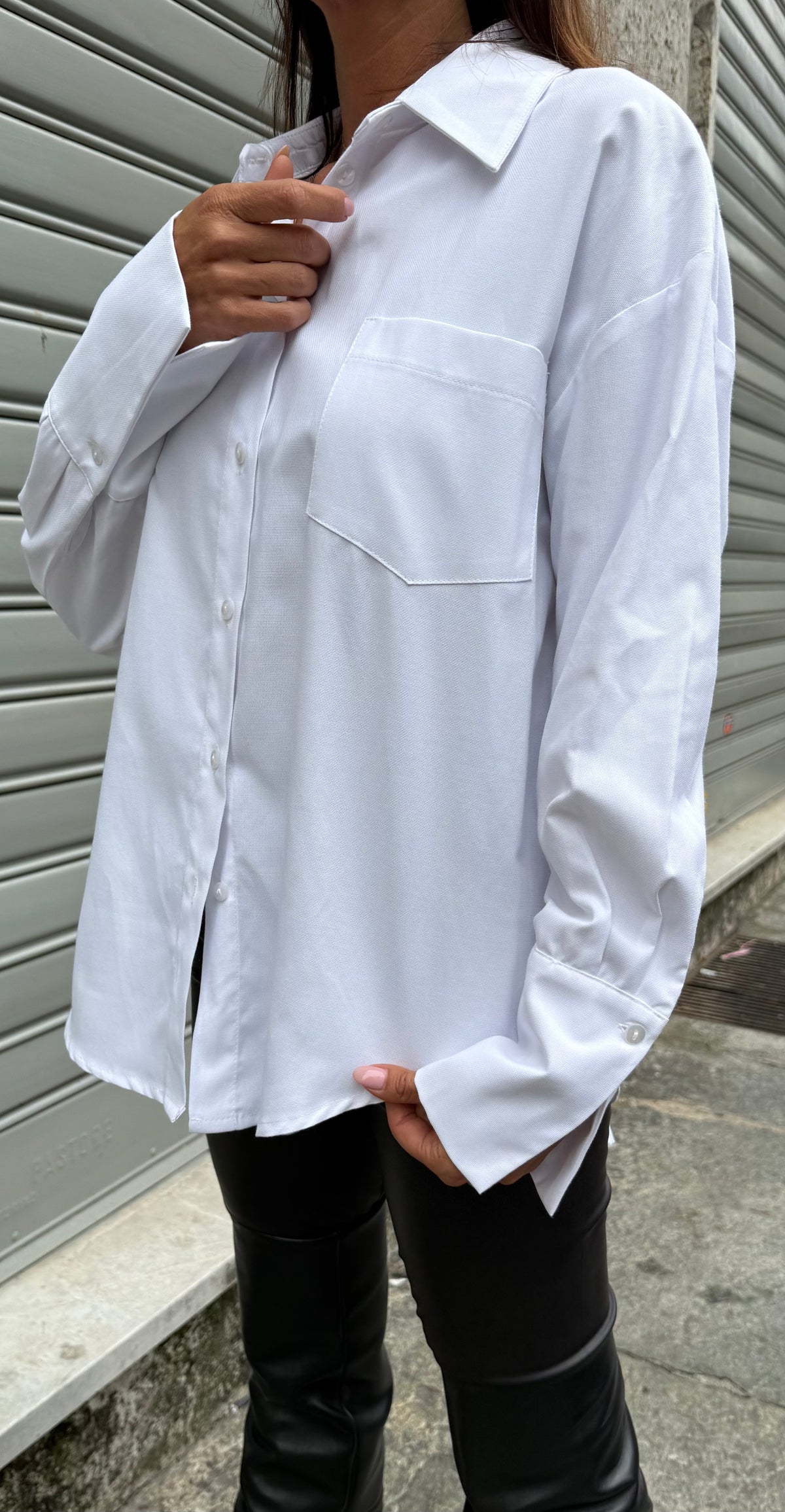 Camicia Bianca Bottone Karlek