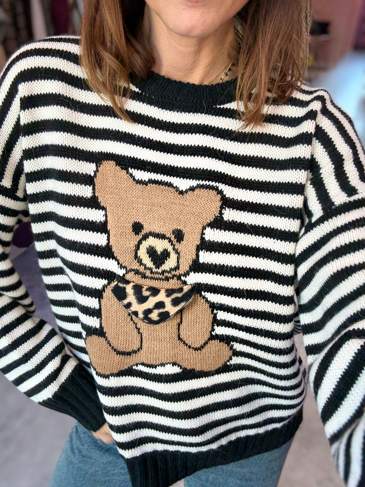 Maglione Righe Orsetto