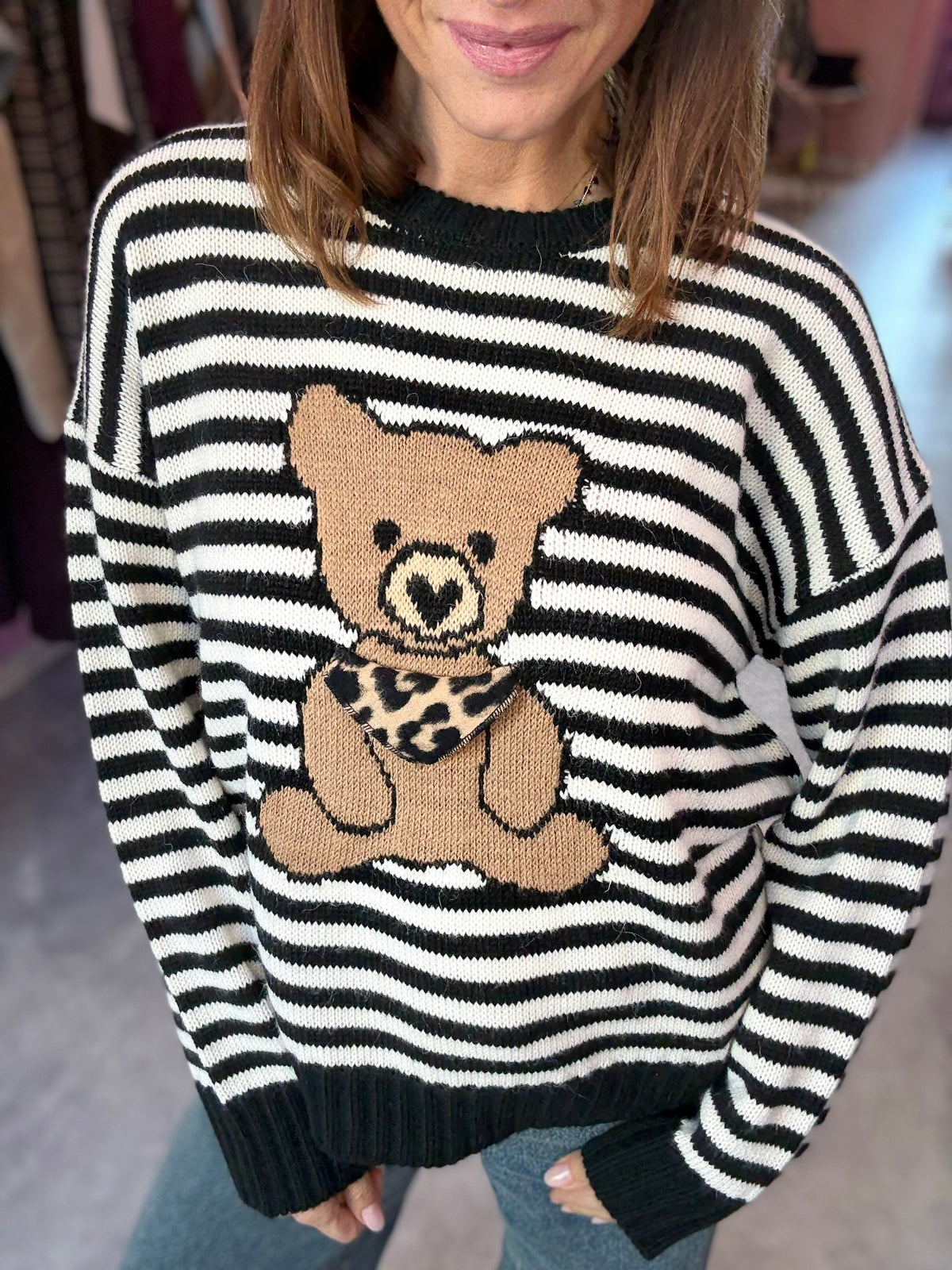 Maglione Righe Orsetto