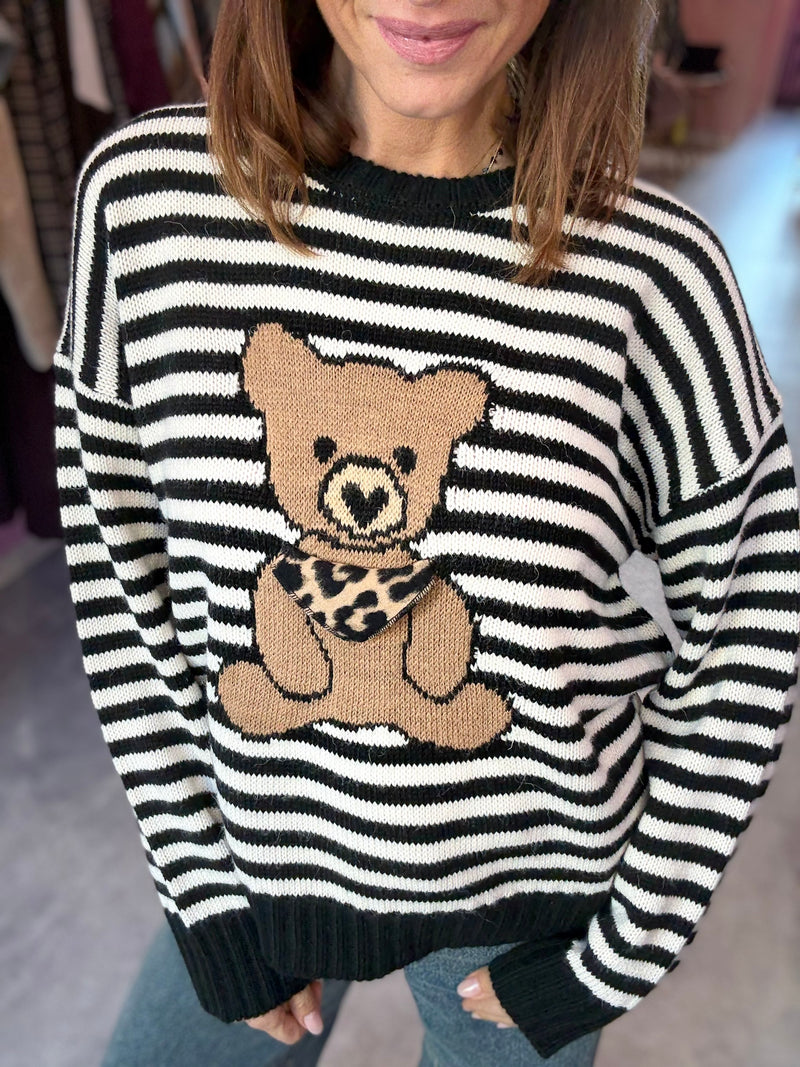 Maglione Righe Orsetto