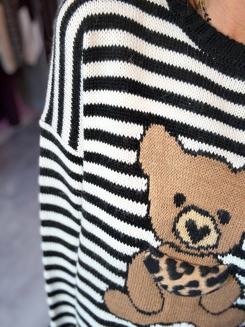 Maglione Righe Orsetto