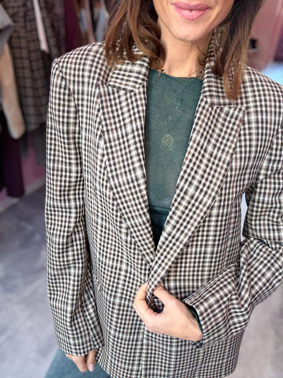 Blazer Check Marrone