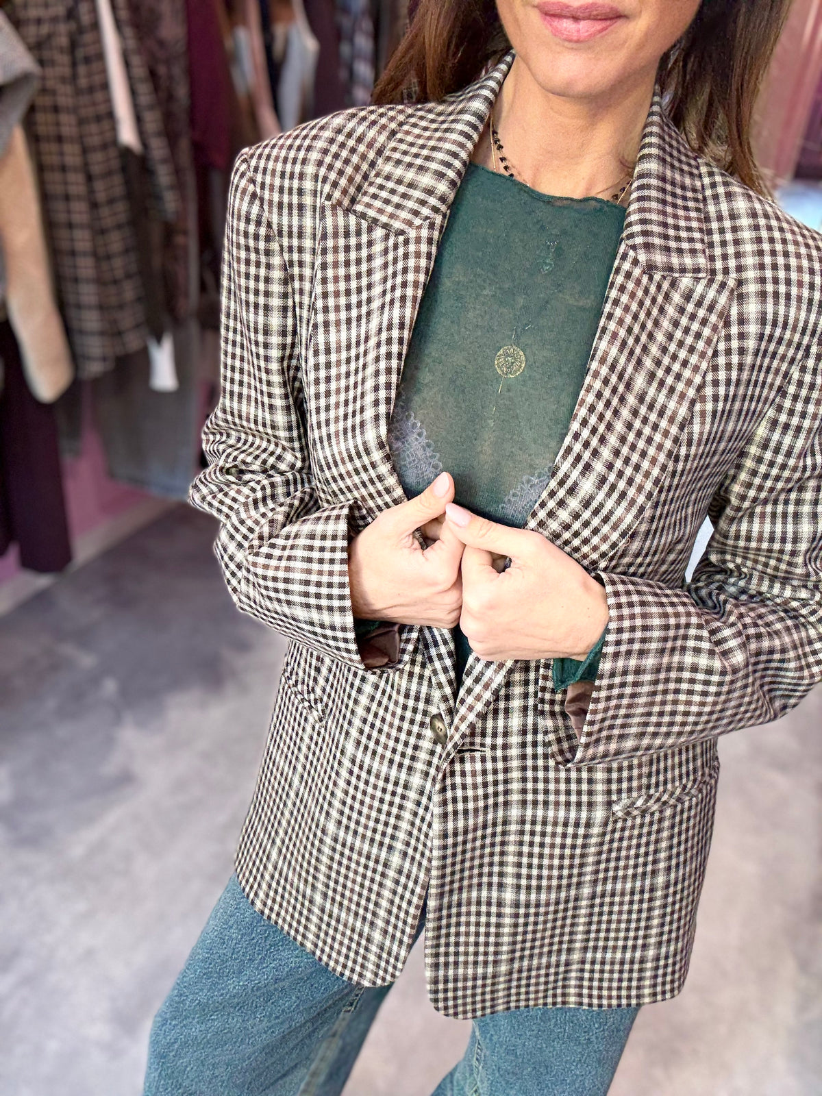 Blazer Check Marrone