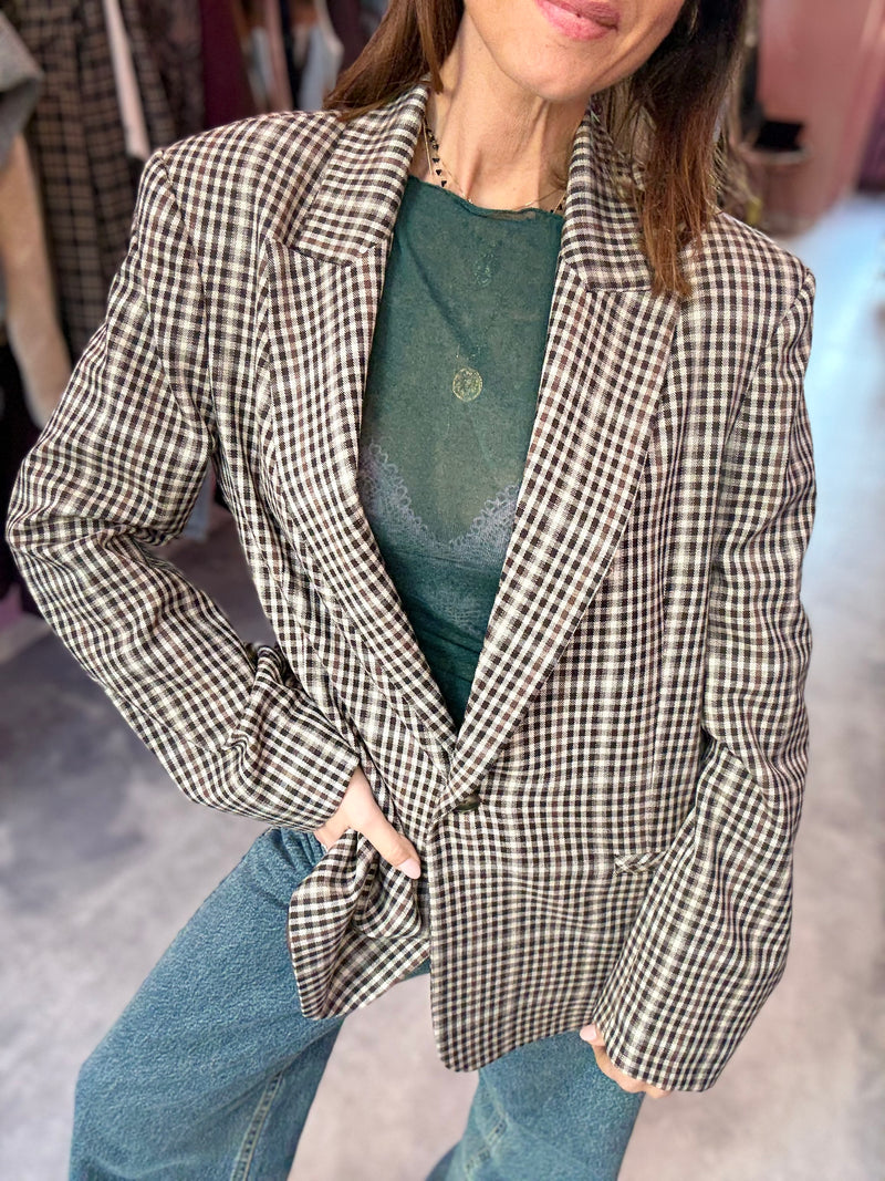 Blazer Check Marrone