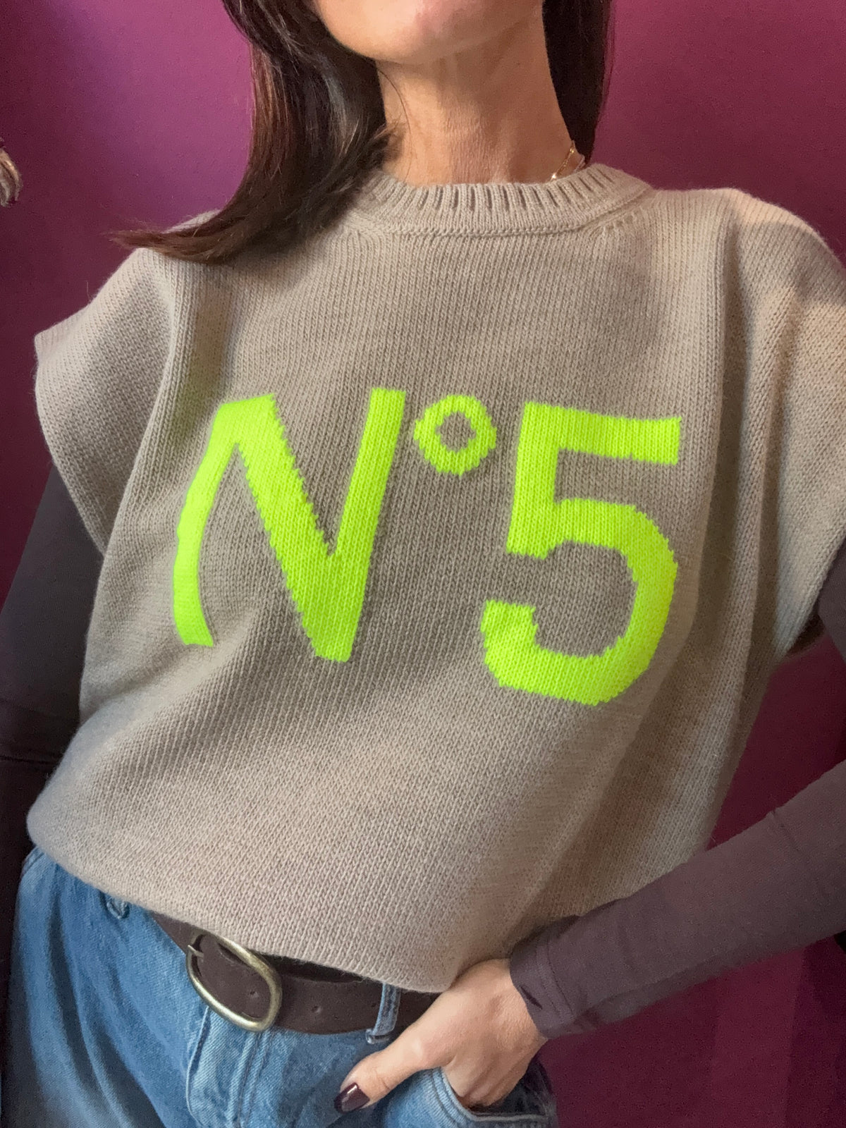 Gilet Cammello Giallo N5 TENSIONE IN