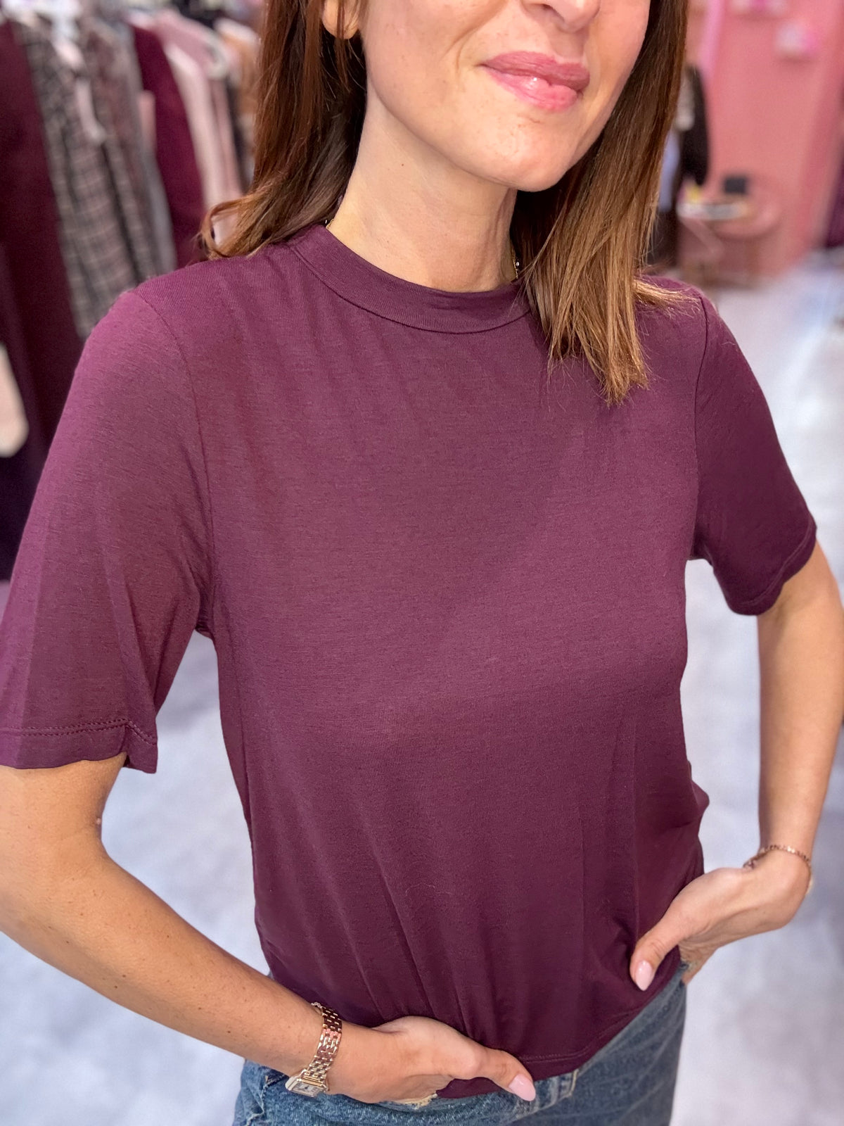 T-shirt Misto Lana Vino