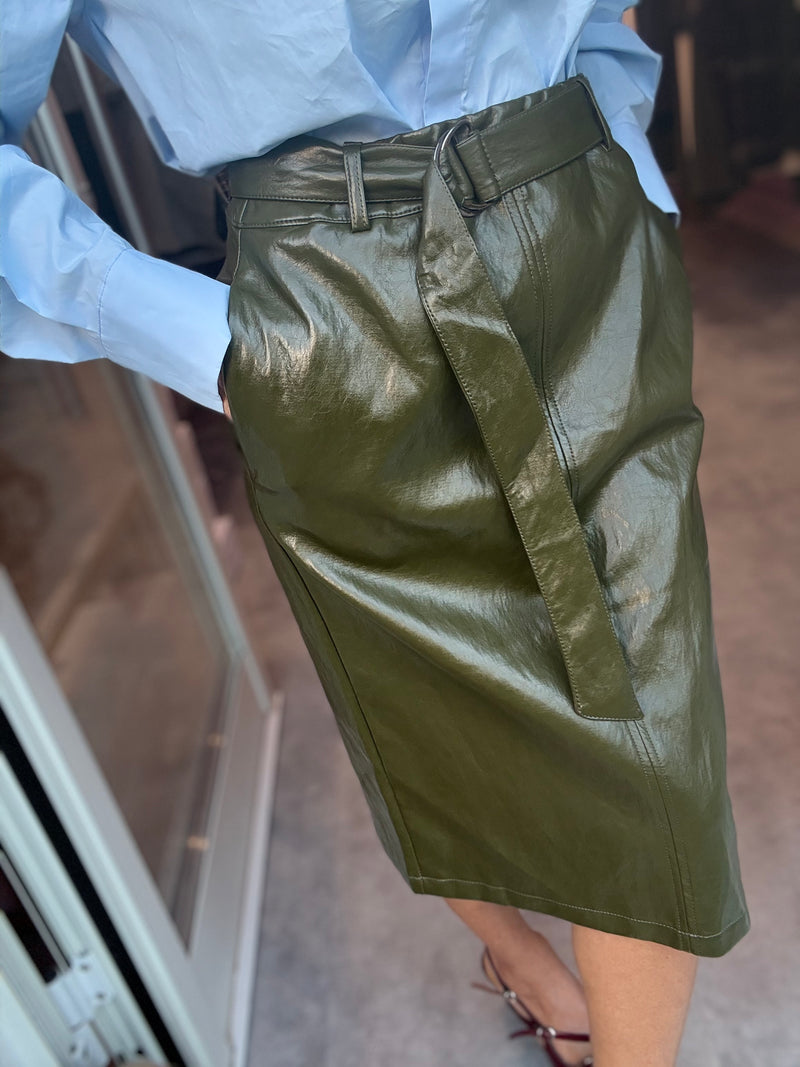 Longuette Ecopelle Verde Bottiglia