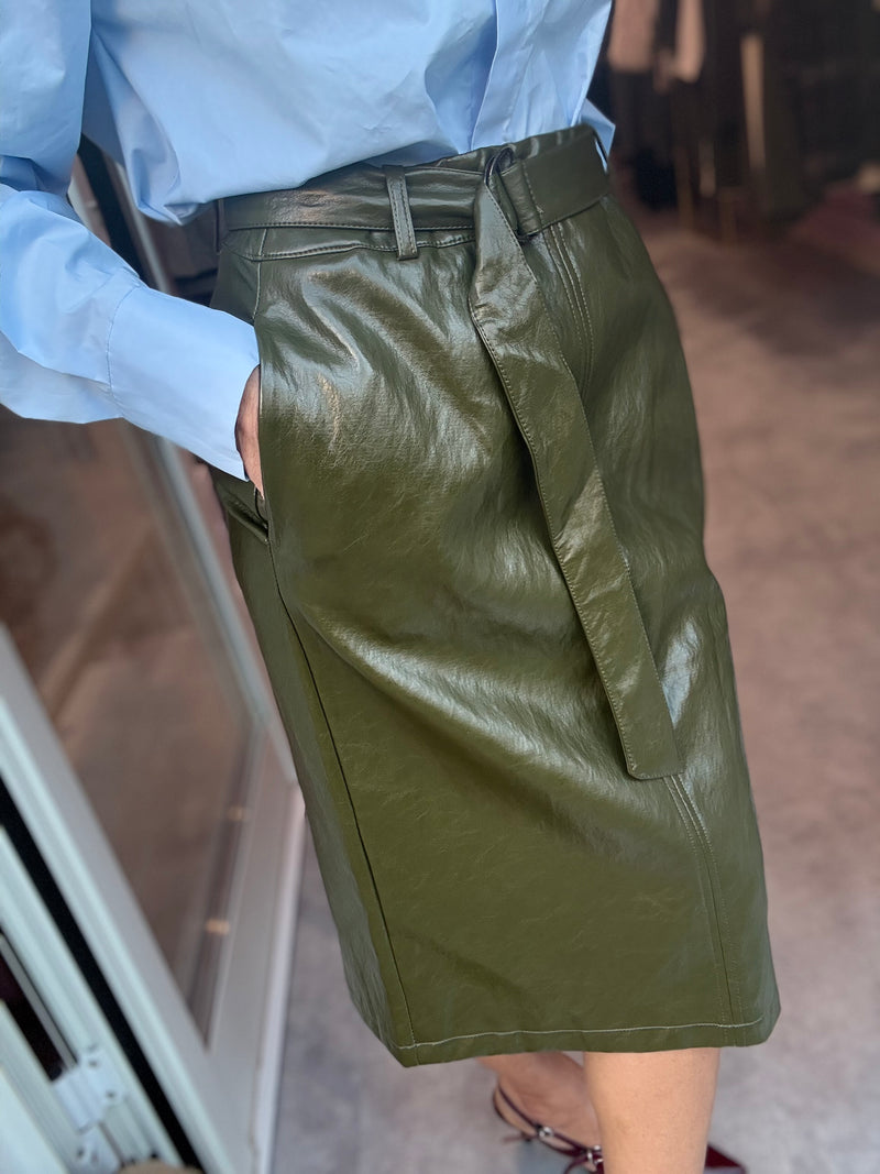 Longuette Ecopelle Verde Bottiglia