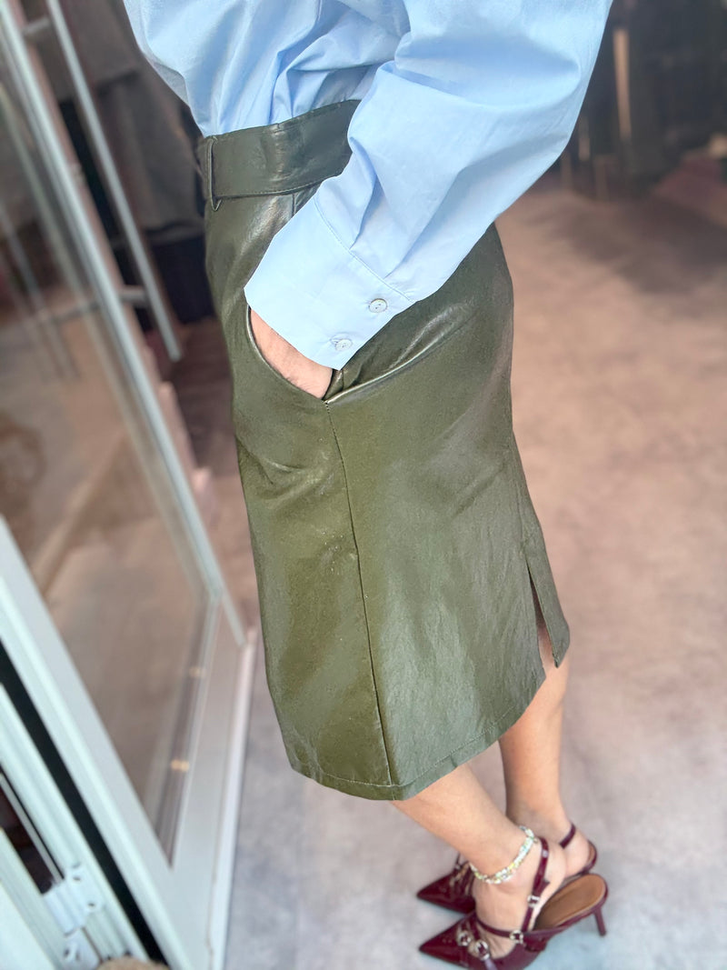 Longuette Ecopelle Verde Bottiglia