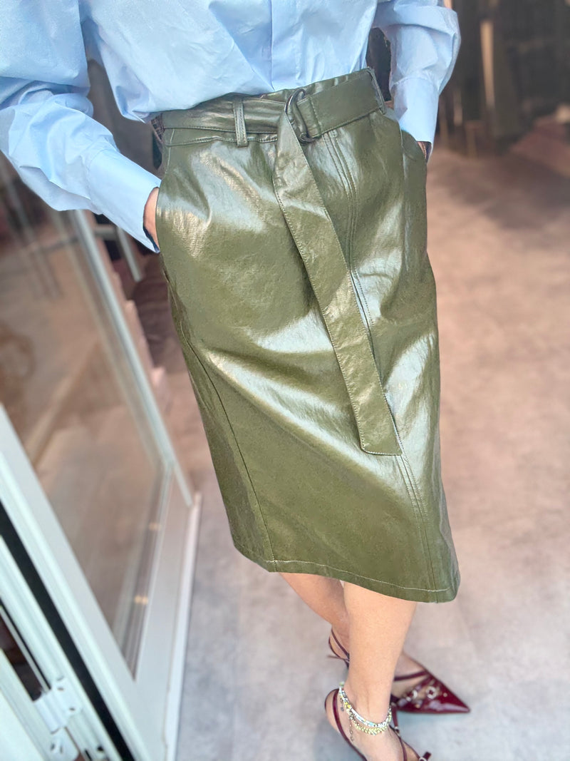 Longuette Ecopelle Verde Bottiglia