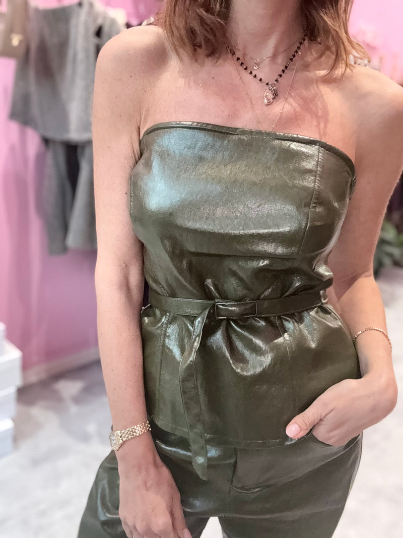 Corpetto Verde Ecopelle