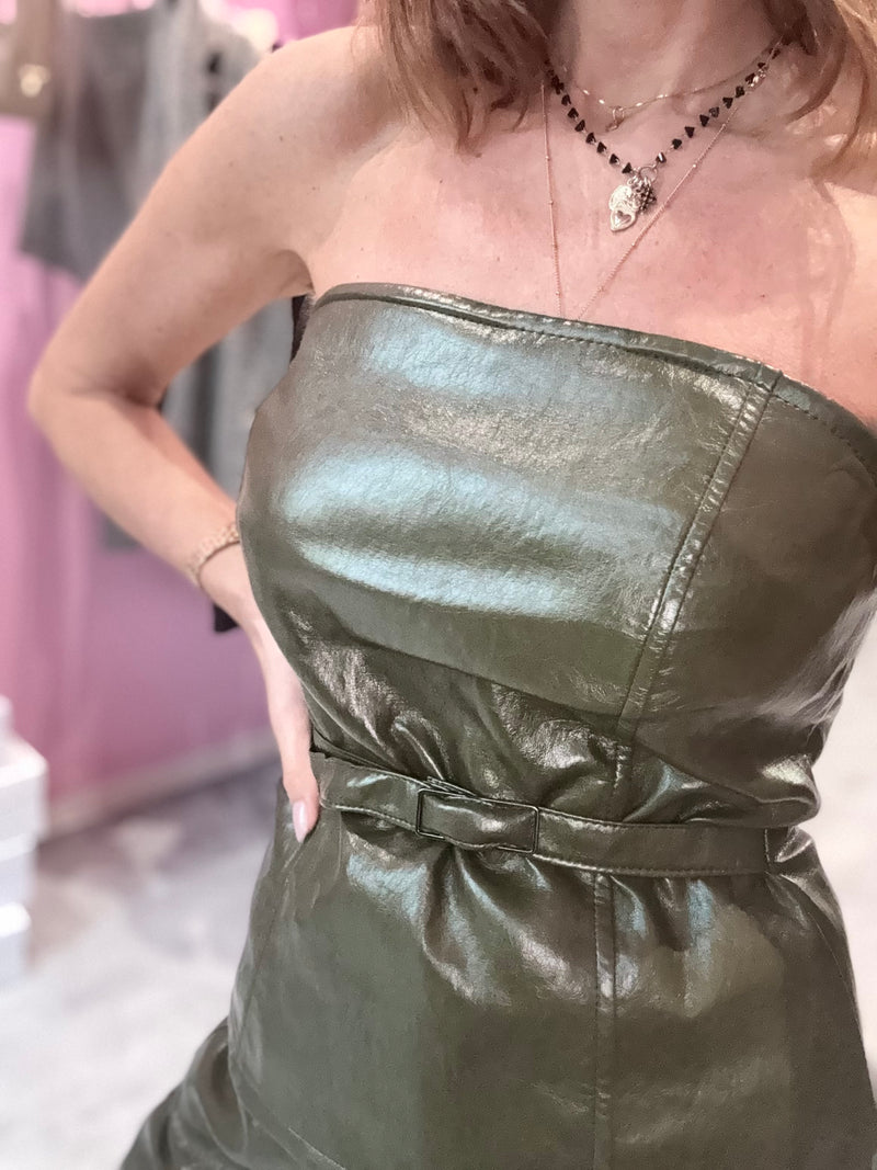 Corpetto Verde Ecopelle