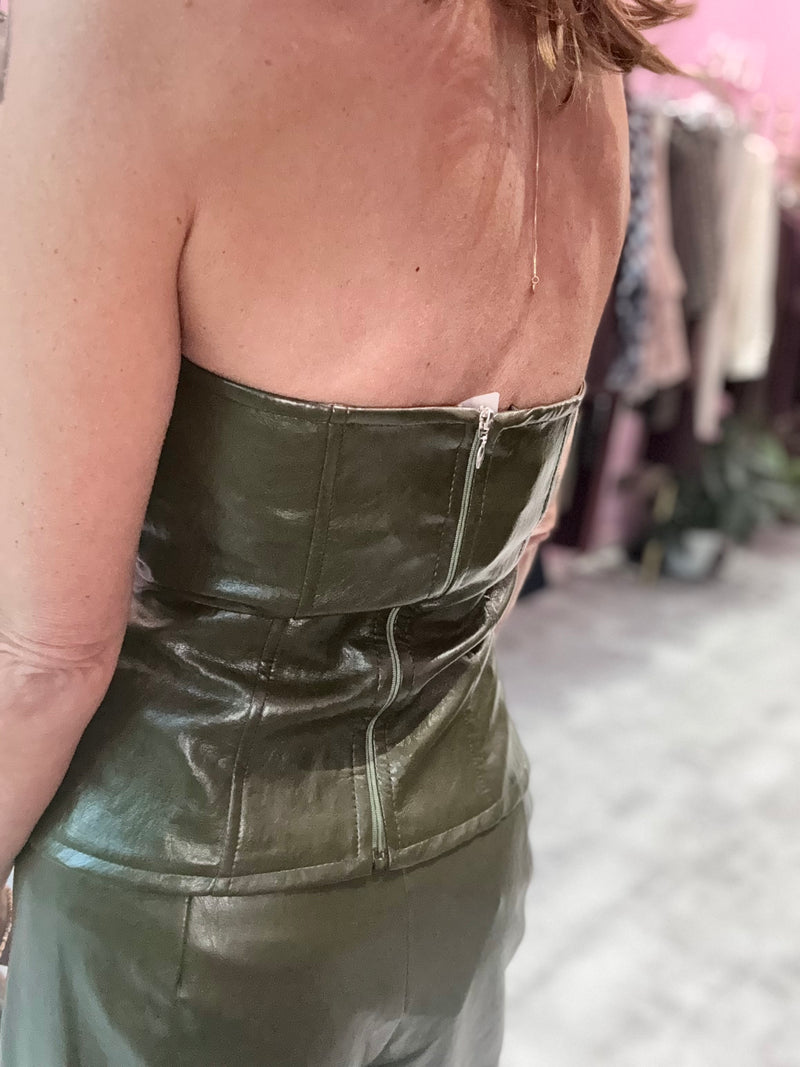 Corpetto Verde Ecopelle