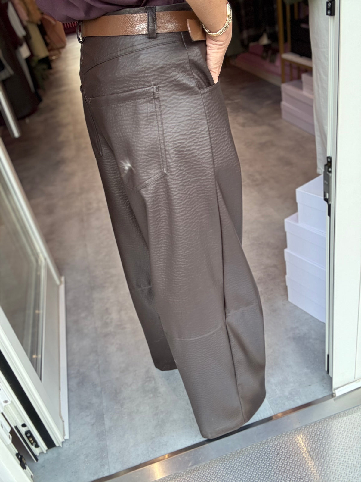 Pantalone Baloon Ecopelle Moro