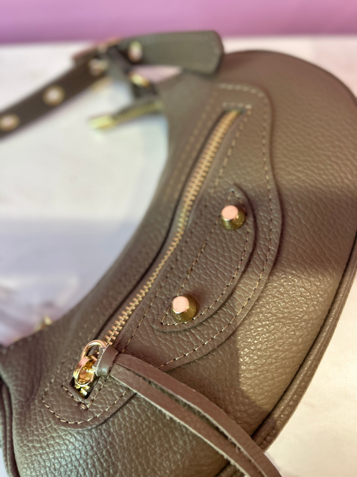 Borsa Pelle Grigio