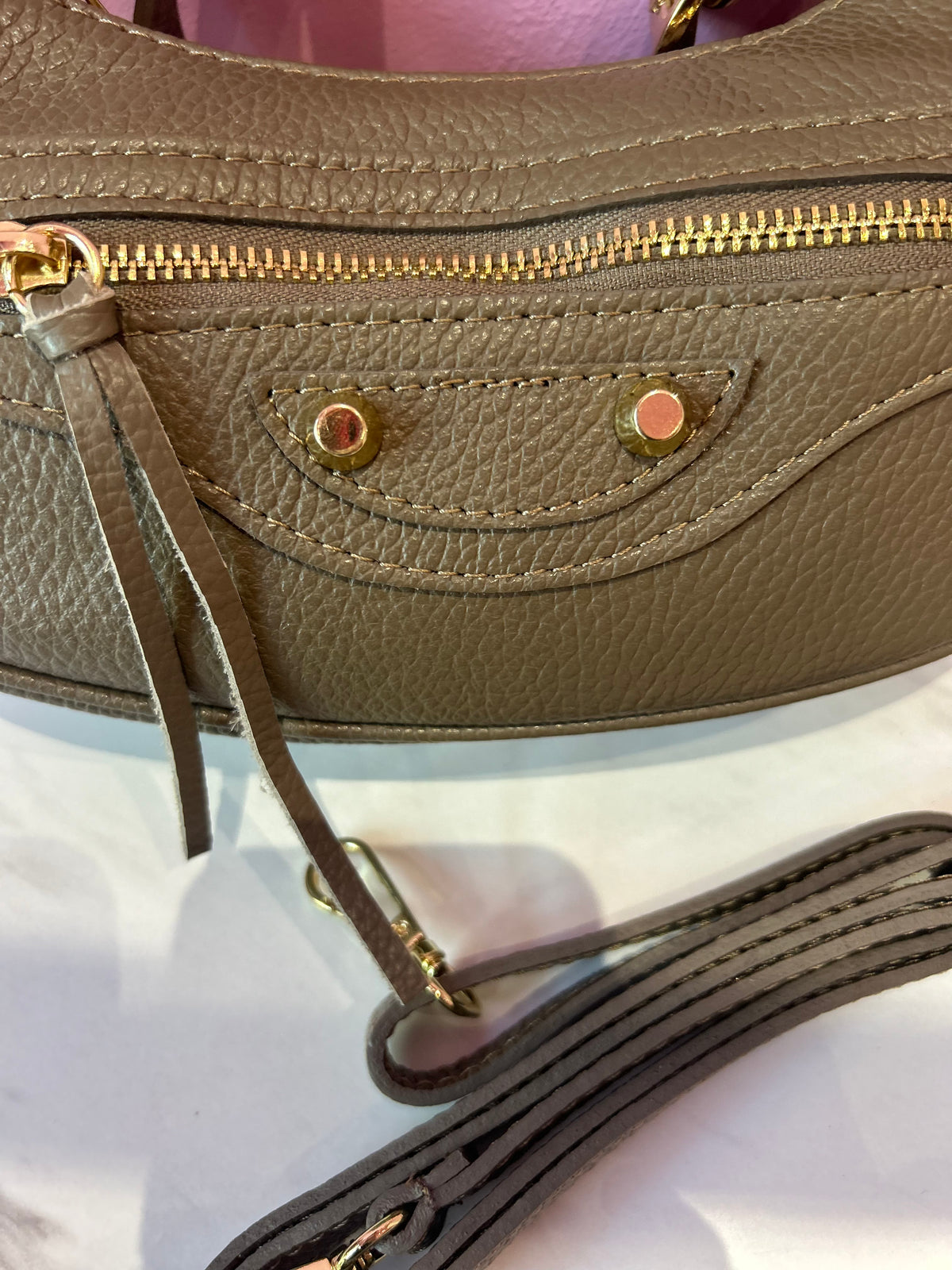 Borsa Pelle Grigio