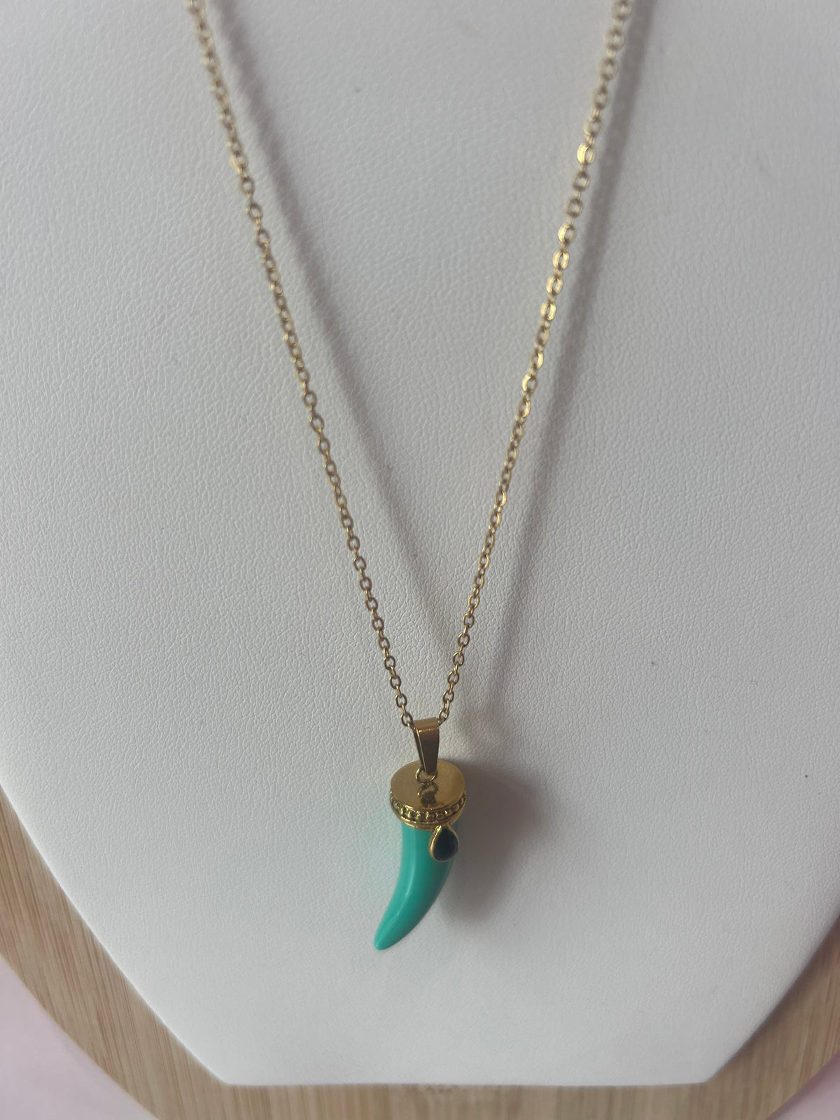 Collana Corno Acquamarina