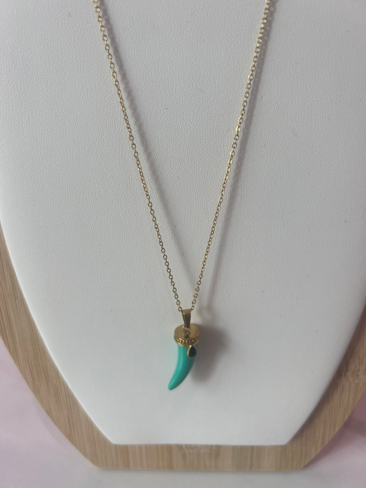 Collana Corno Acquamarina