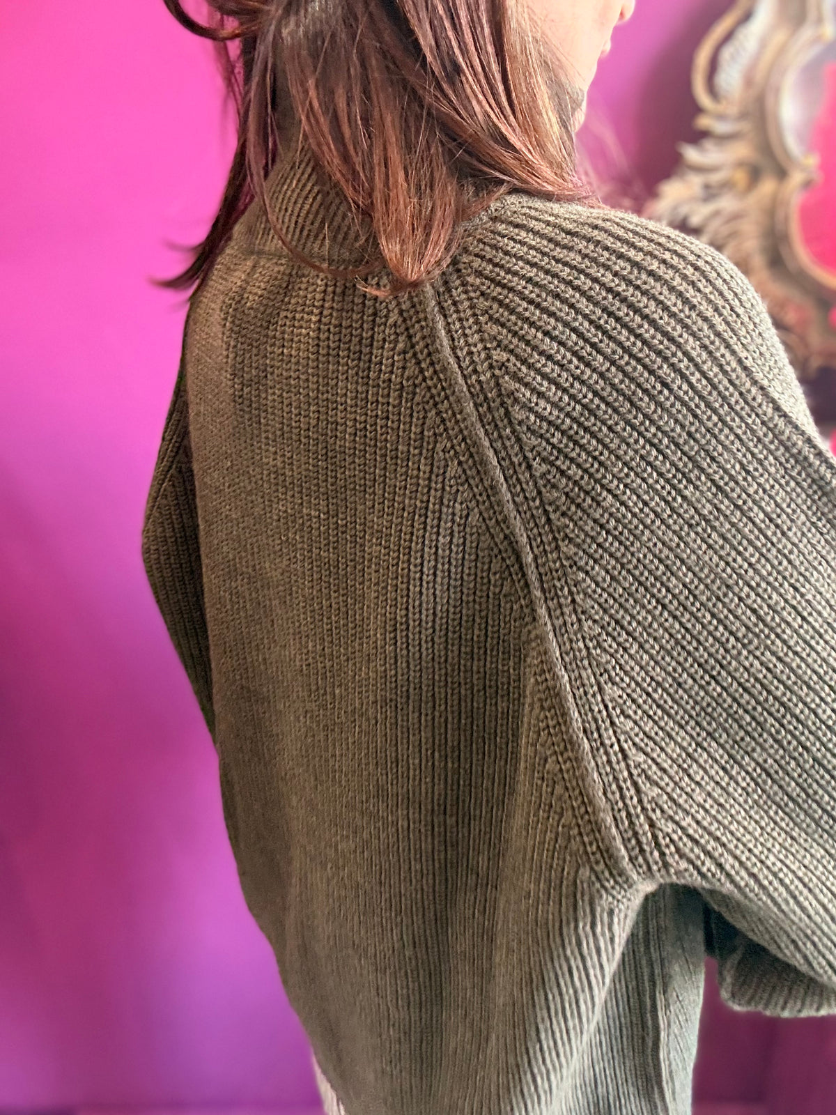 HAVEONE MAGLIA ZIP COLLO ALTO MILITARE
