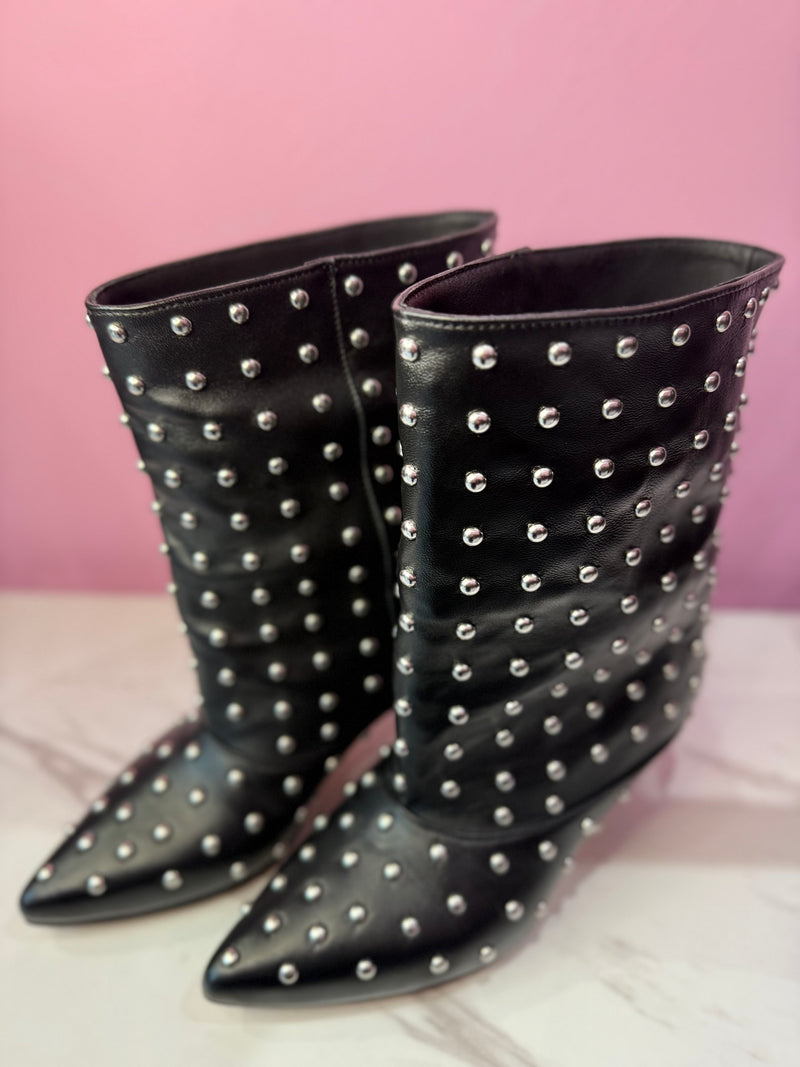 Tronchetto Borchiato Pelle