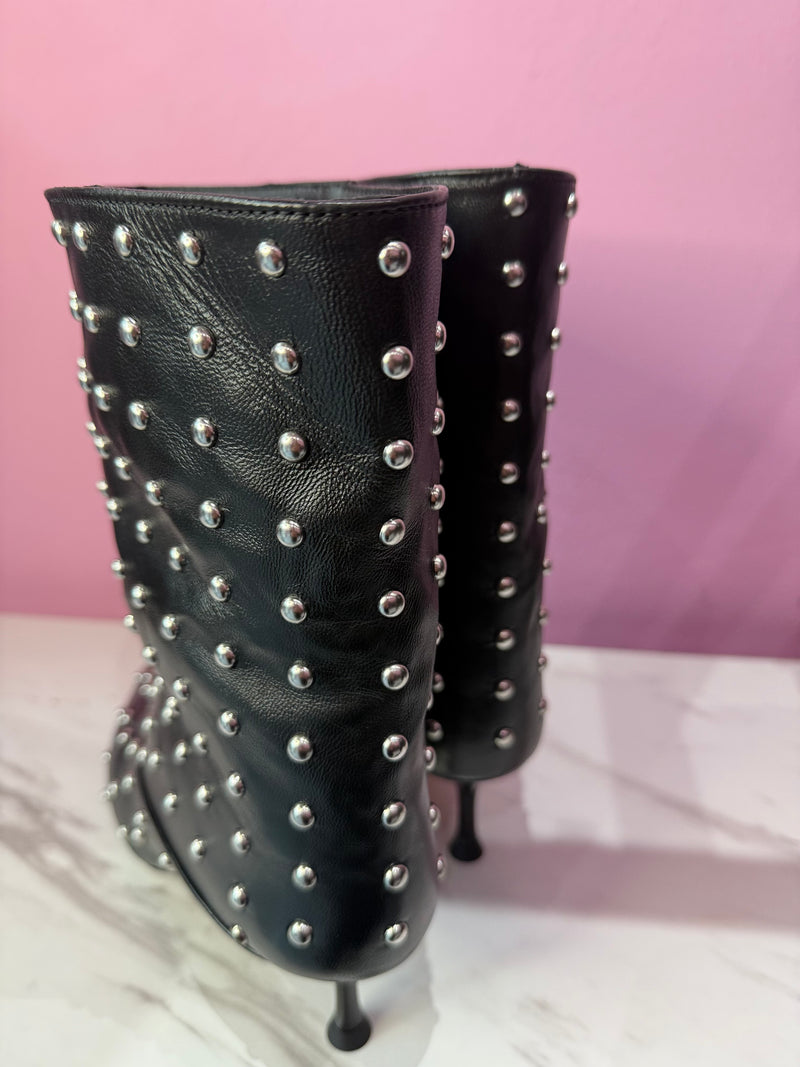 Tronchetto Borchiato Pelle