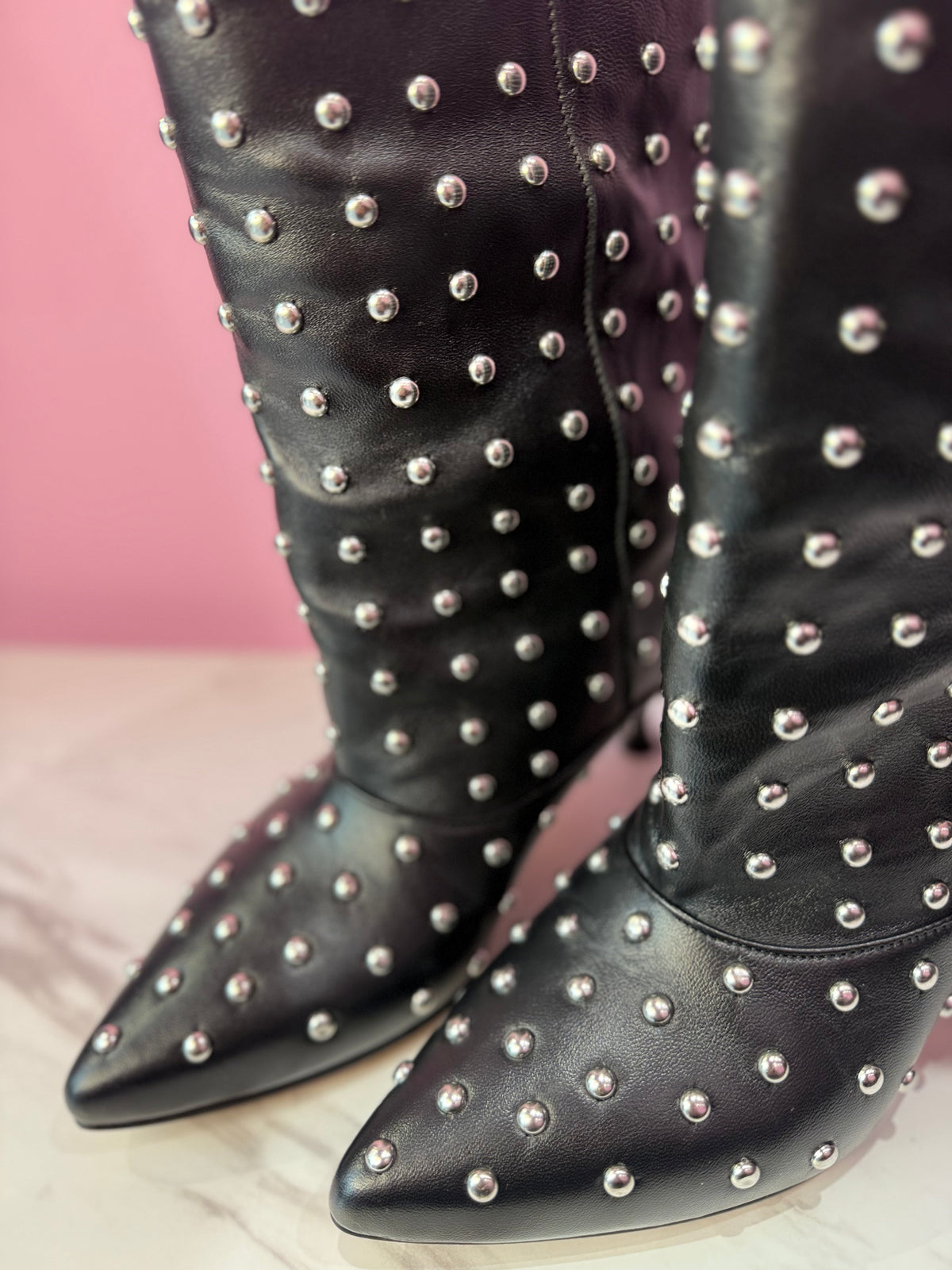 Tronchetto Borchiato Pelle