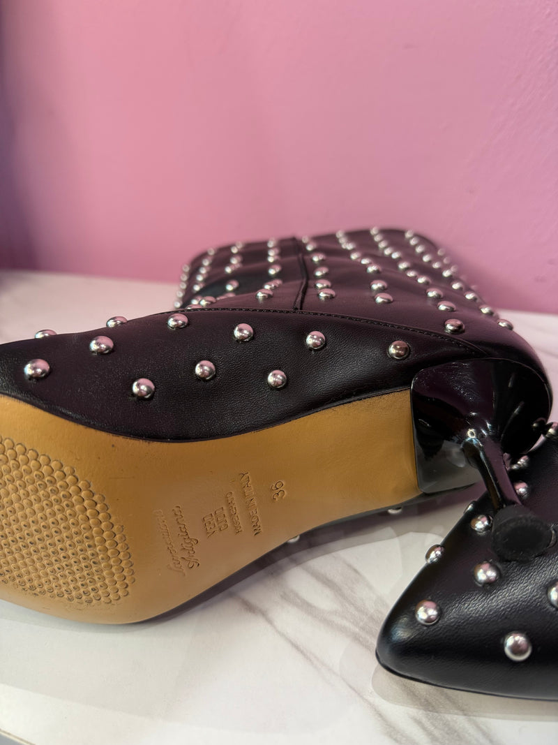 Tronchetto Borchiato Pelle