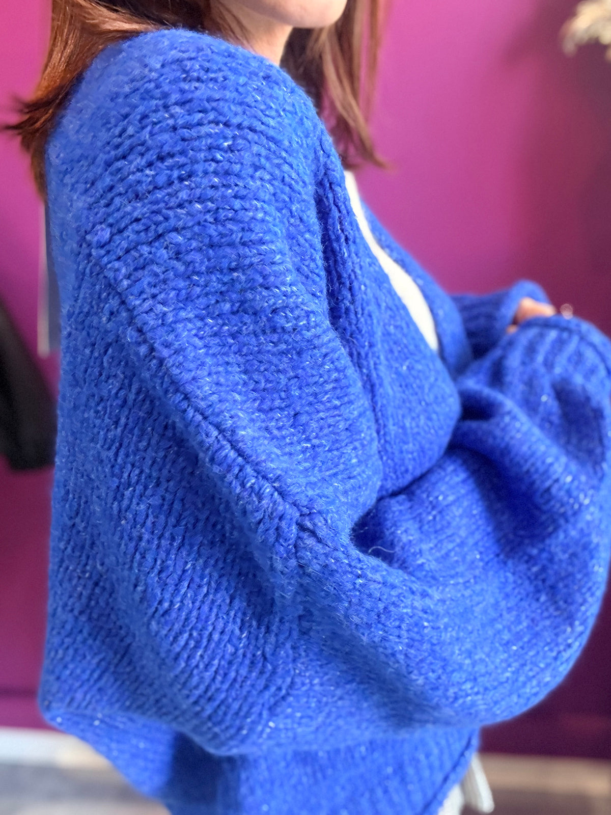 HAVEONE CARDIGAN MAXI BLUE ELETTRICO