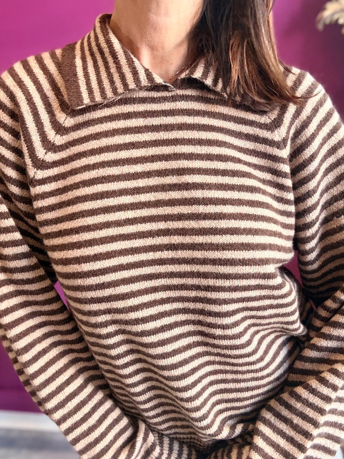 HAVEONE MAGLIA RIGHE CAPPUCCINO & CIOCCOLATO
