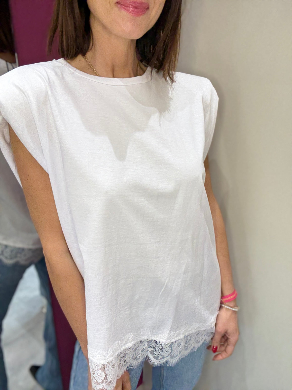 Top Bianco PHILIA LOFT Manica Imbottita