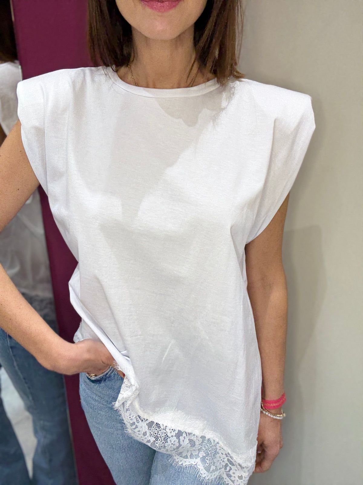 Top Bianco PHILIA LOFT Manica Imbottita