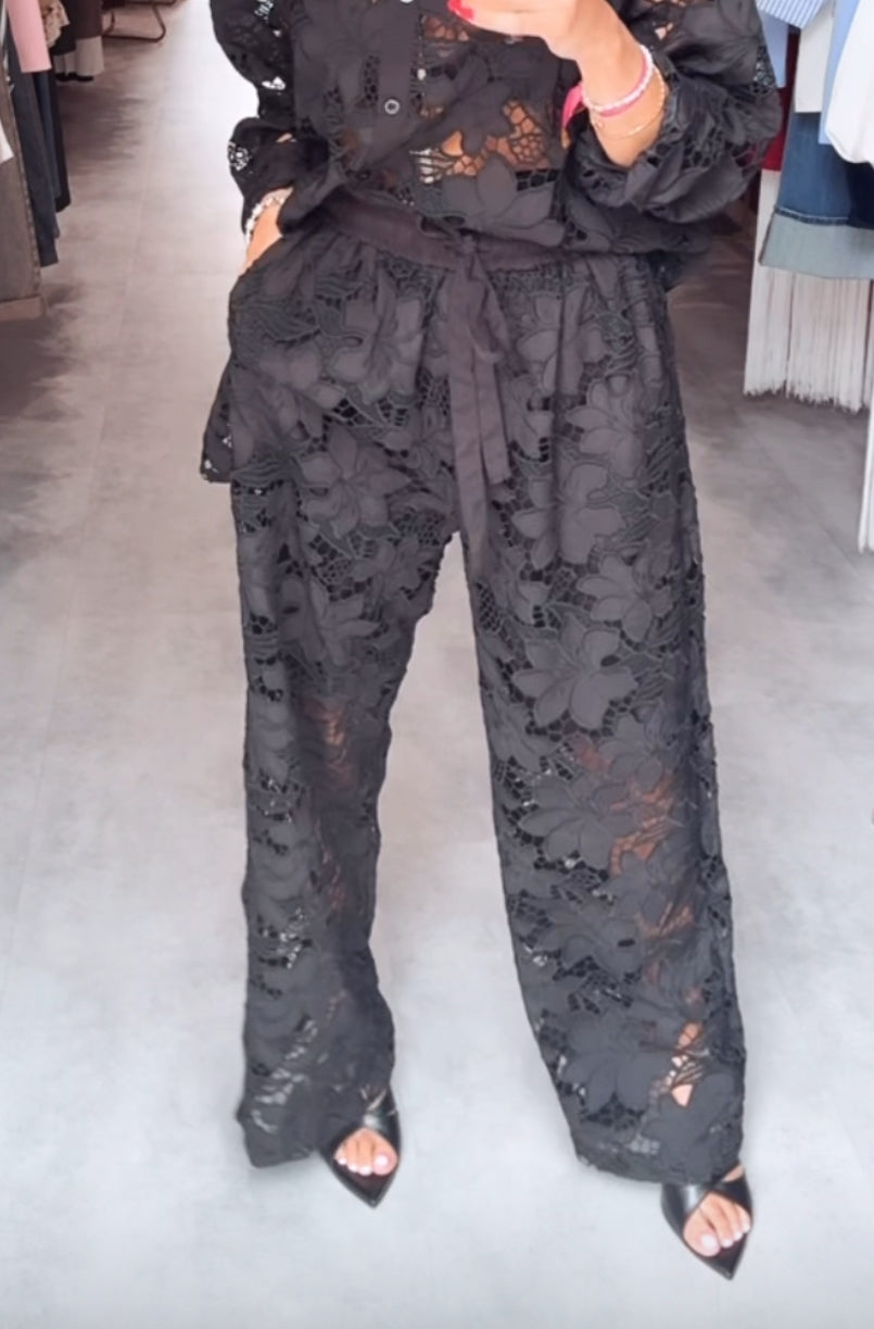 Pantalone Con Elastico Nero Traforato ODI ODI