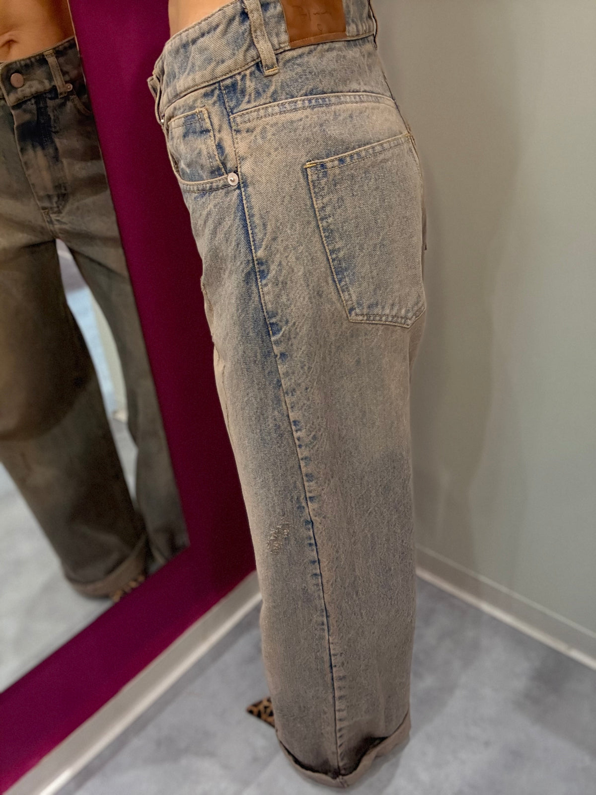 Jeans Palazzo Sabbiato Rosa PHILIA LOFT