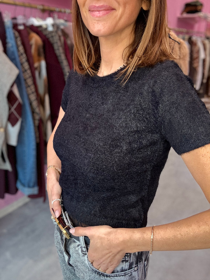 Maglia Orsetto Manica Corta Nera