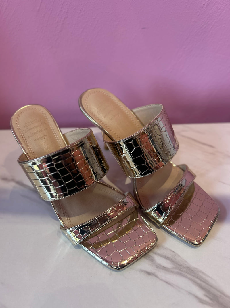 Mules Oro Crocco