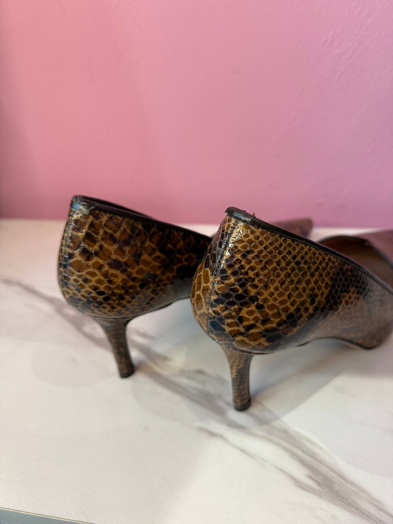 Decolletè Pitone Marrone