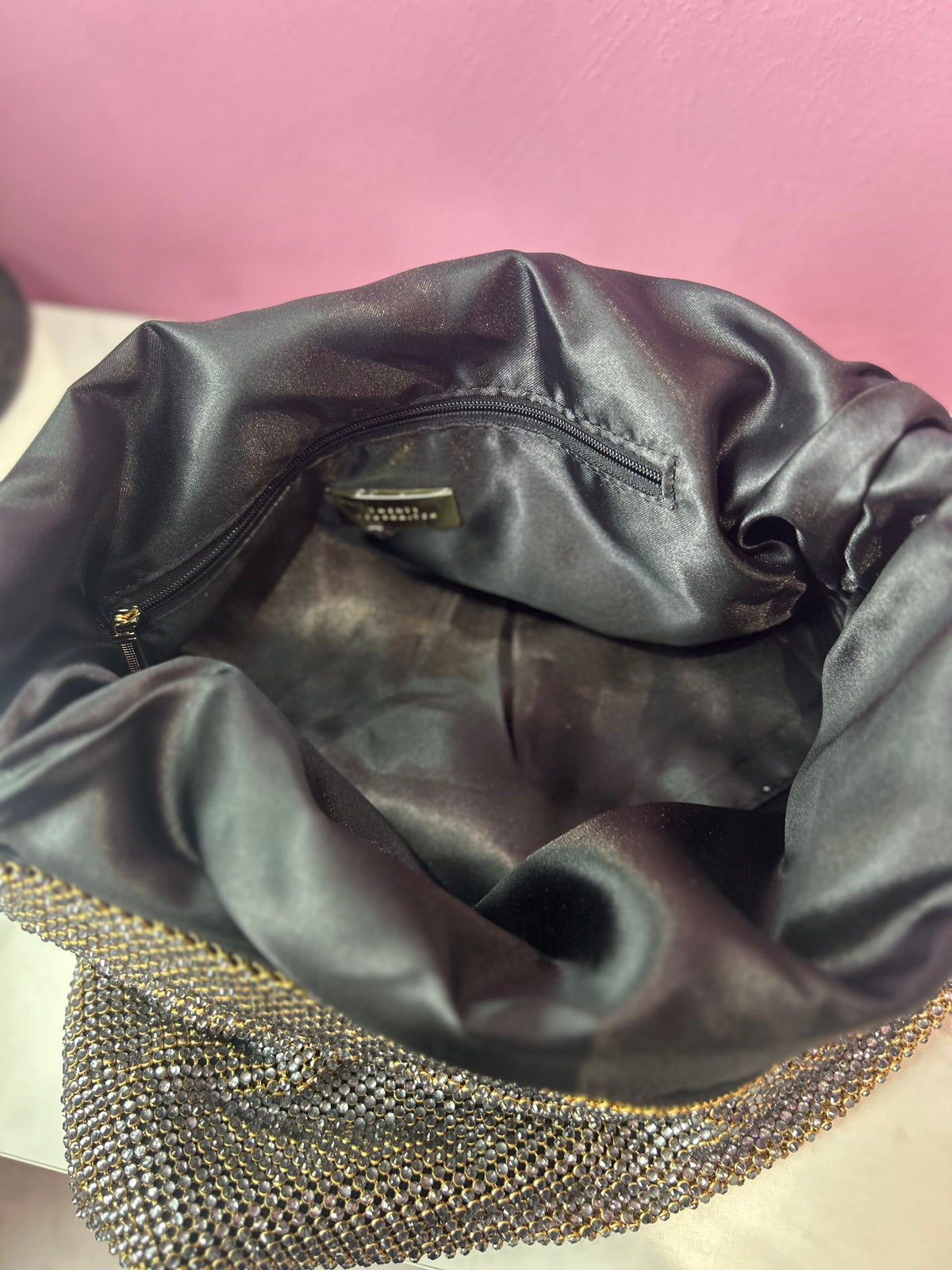 Pouch Bag Cristalli Argento