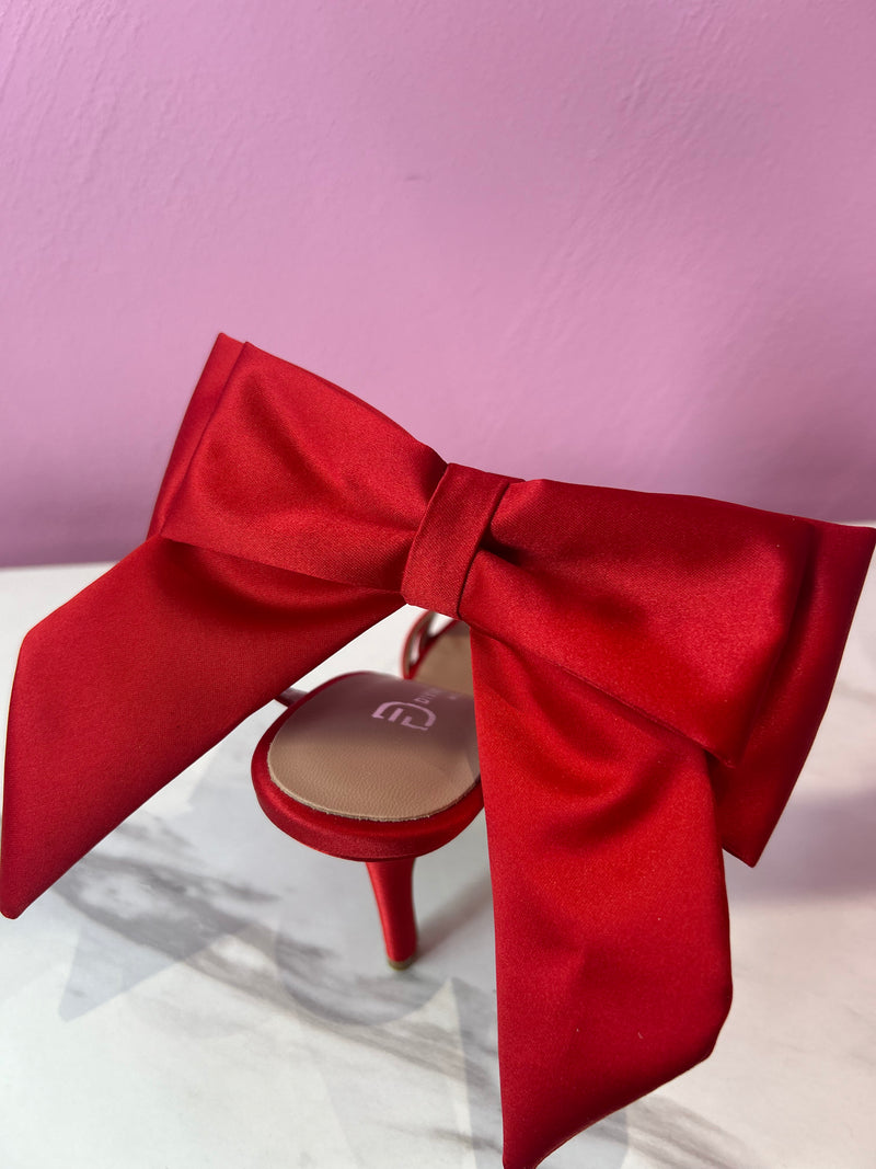 Sandalo Rosso Raso Fiocco