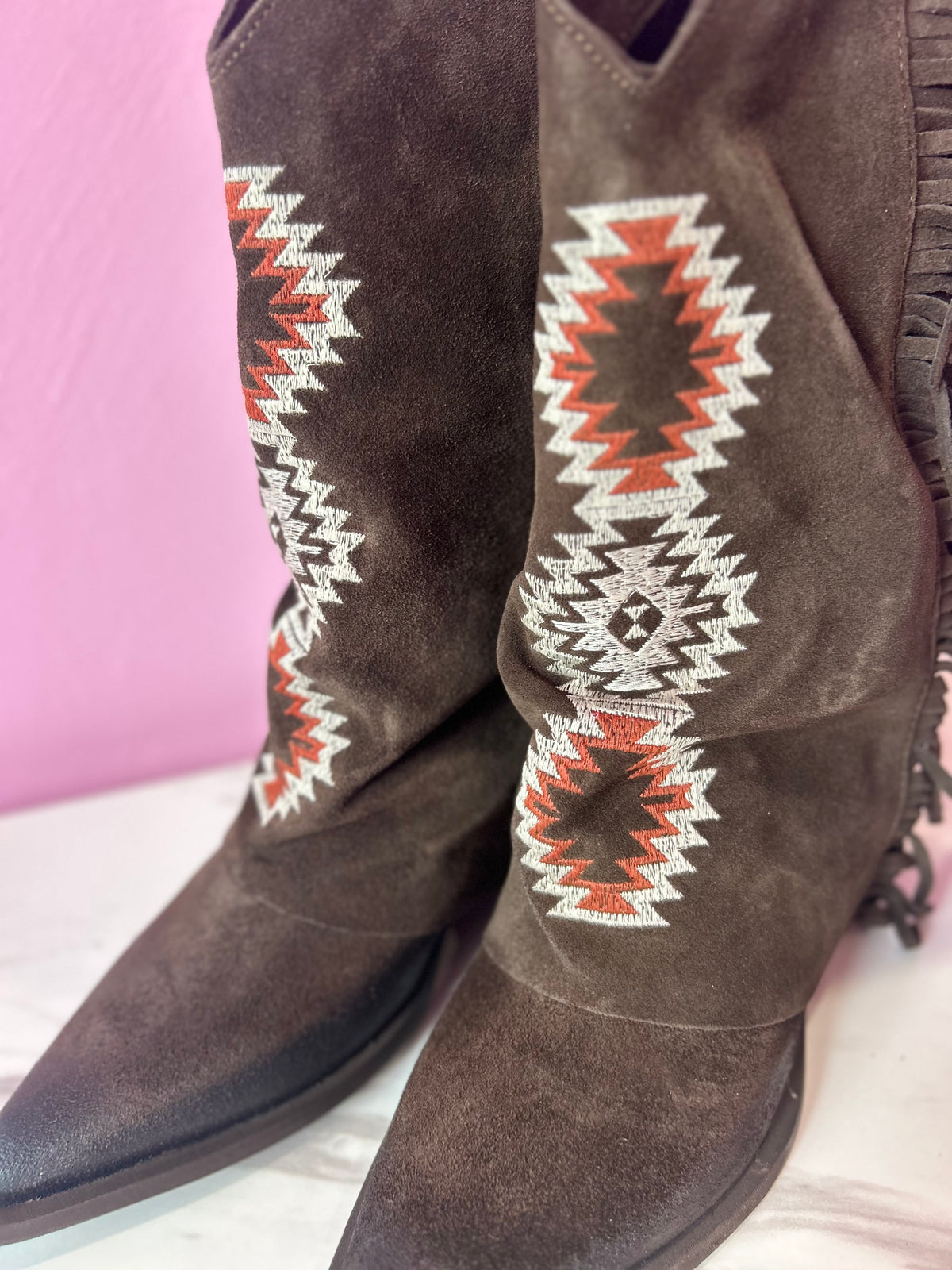 Texano Camoscio Moro Ricami