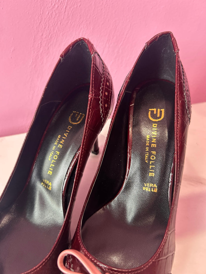 Decollete Burgundy Pelle