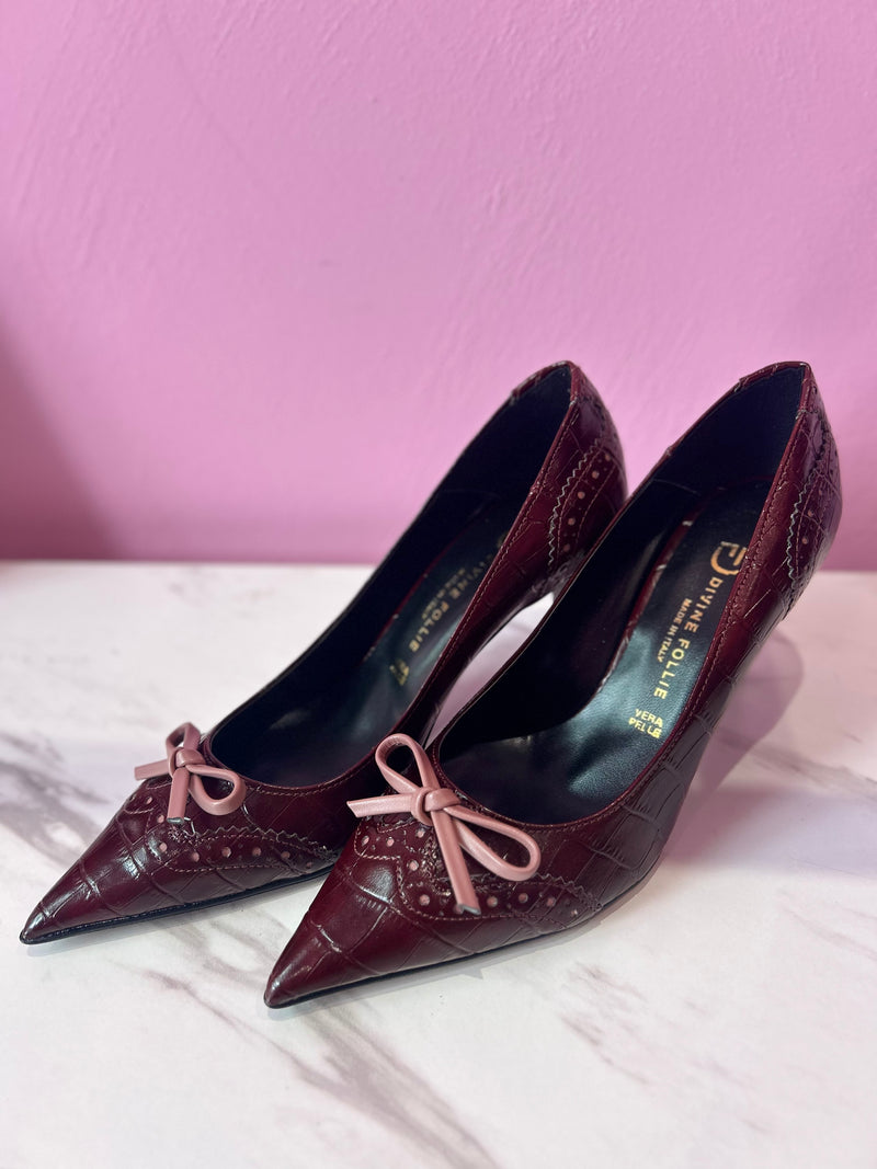 Decollete Burgundy Pelle