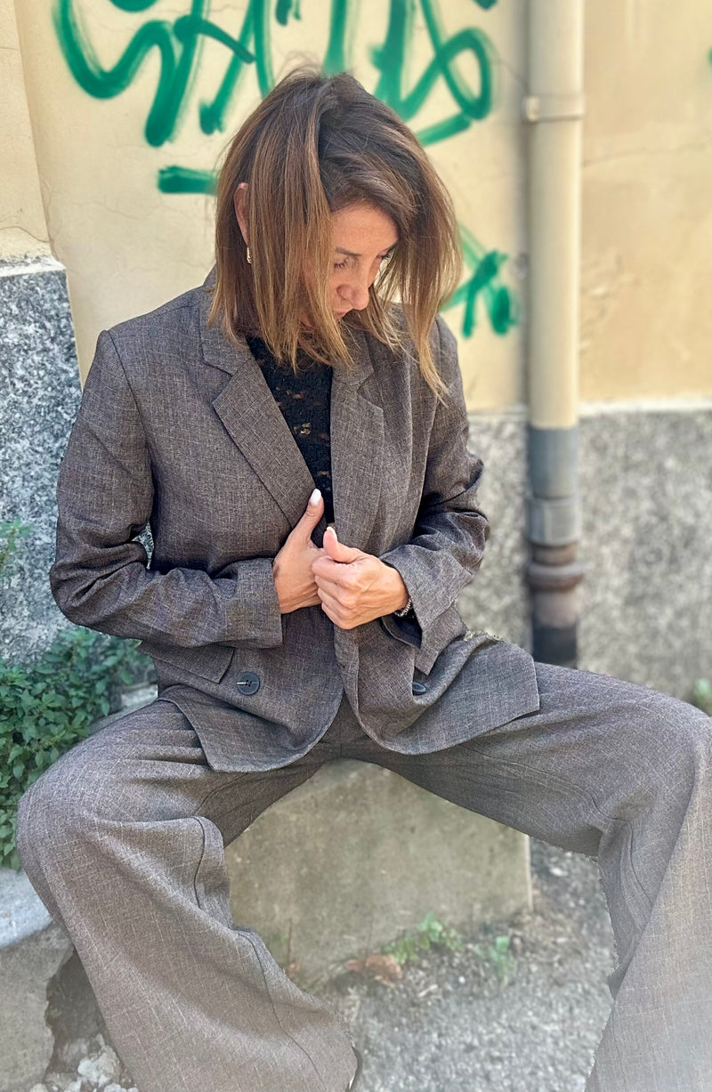 Blazer Marrone Principe di Galles