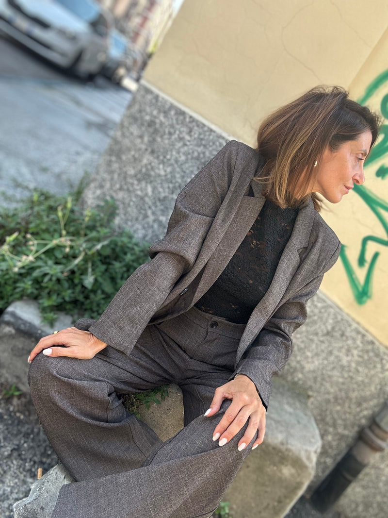 Blazer Marrone Principe di Galles
