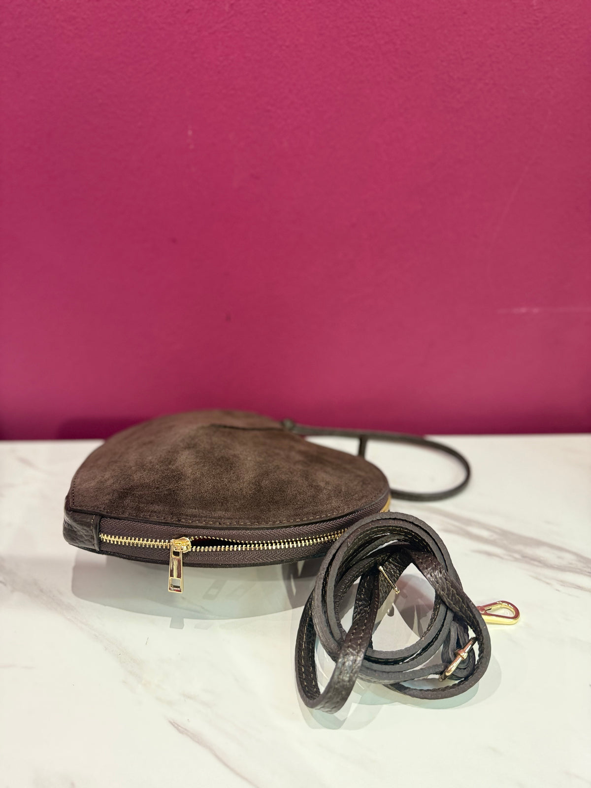 Borsa Cuore Camoscio Cioccolato JUDIVA
