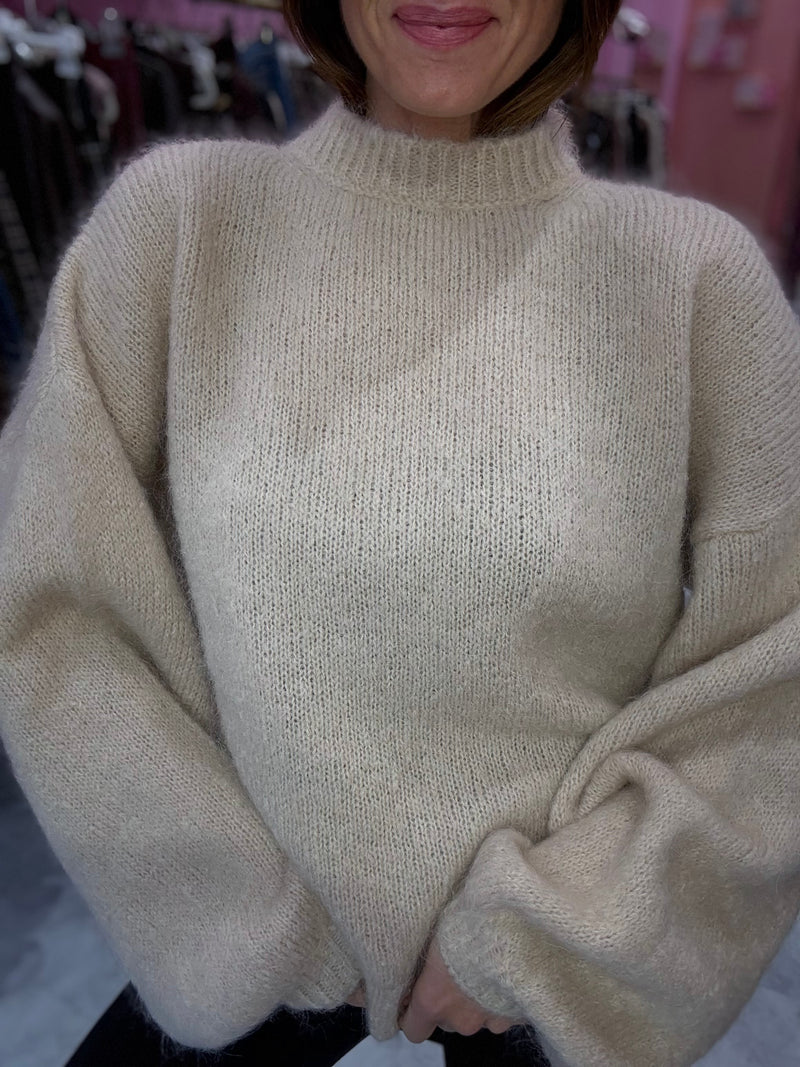 Maglia Mohair Caffè Latte